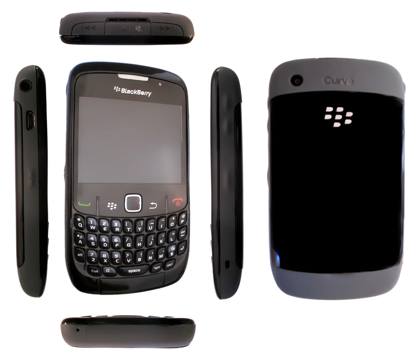 BlackBerry Curve 8520 原作者多角度实拍组合，保留原有六面构图