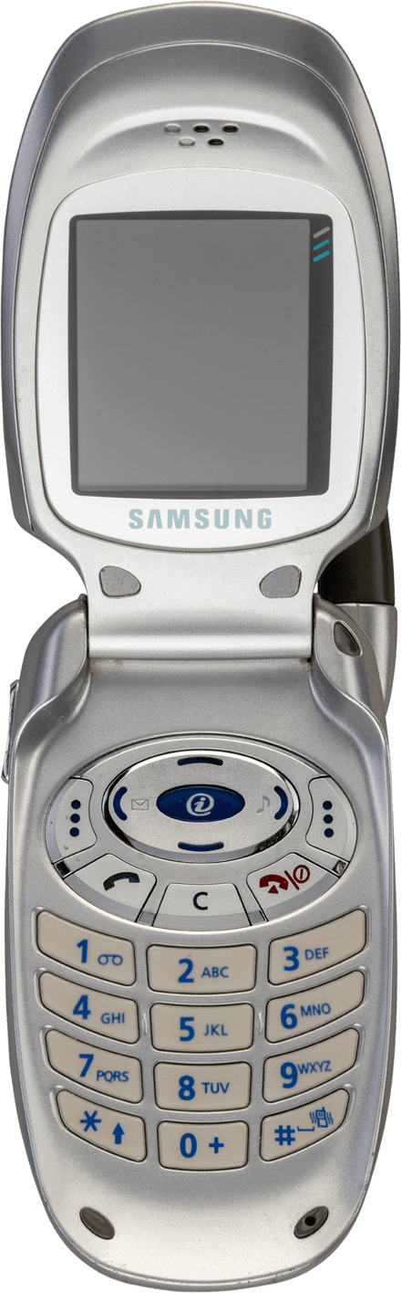 Samsung SGH-T100 实机展开正面，内屏与数字键盘