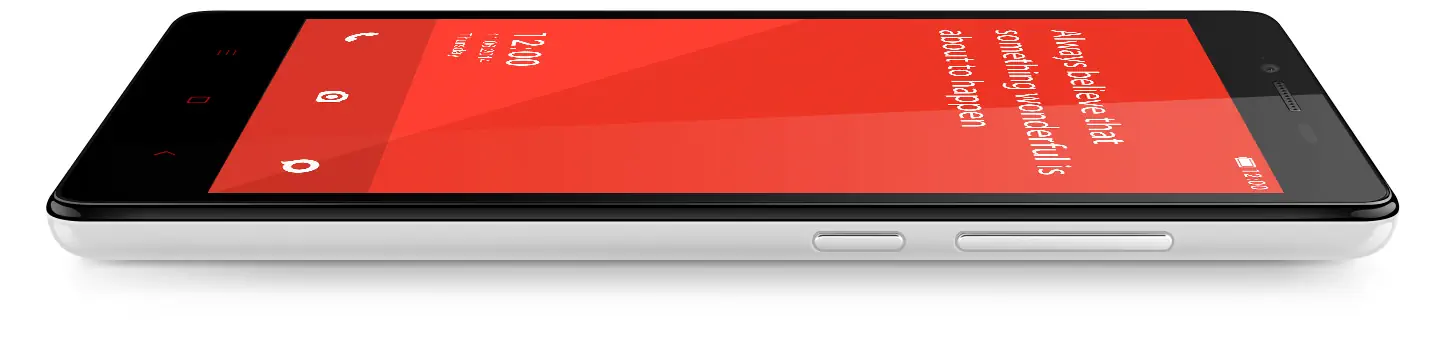 二〇一四年单卡红米 Note 4G 原厂侧视产品示意，保留原画面